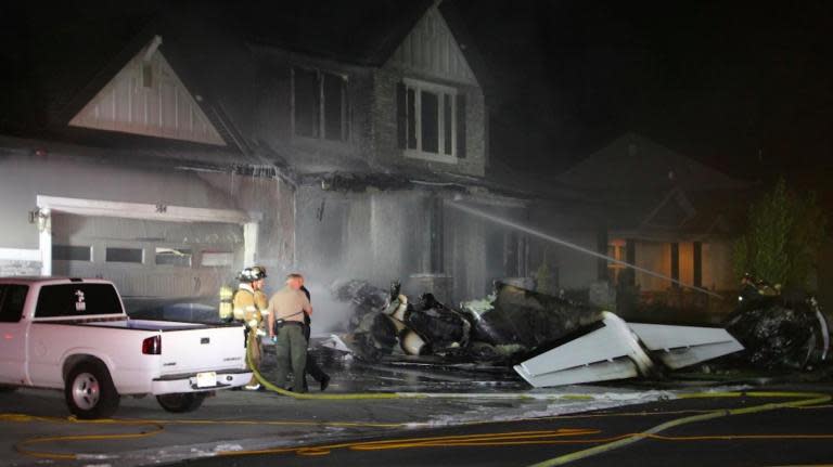 Utah plane crash: Pilot dies and house 'engulfed in flames' after aircraft crashes into building