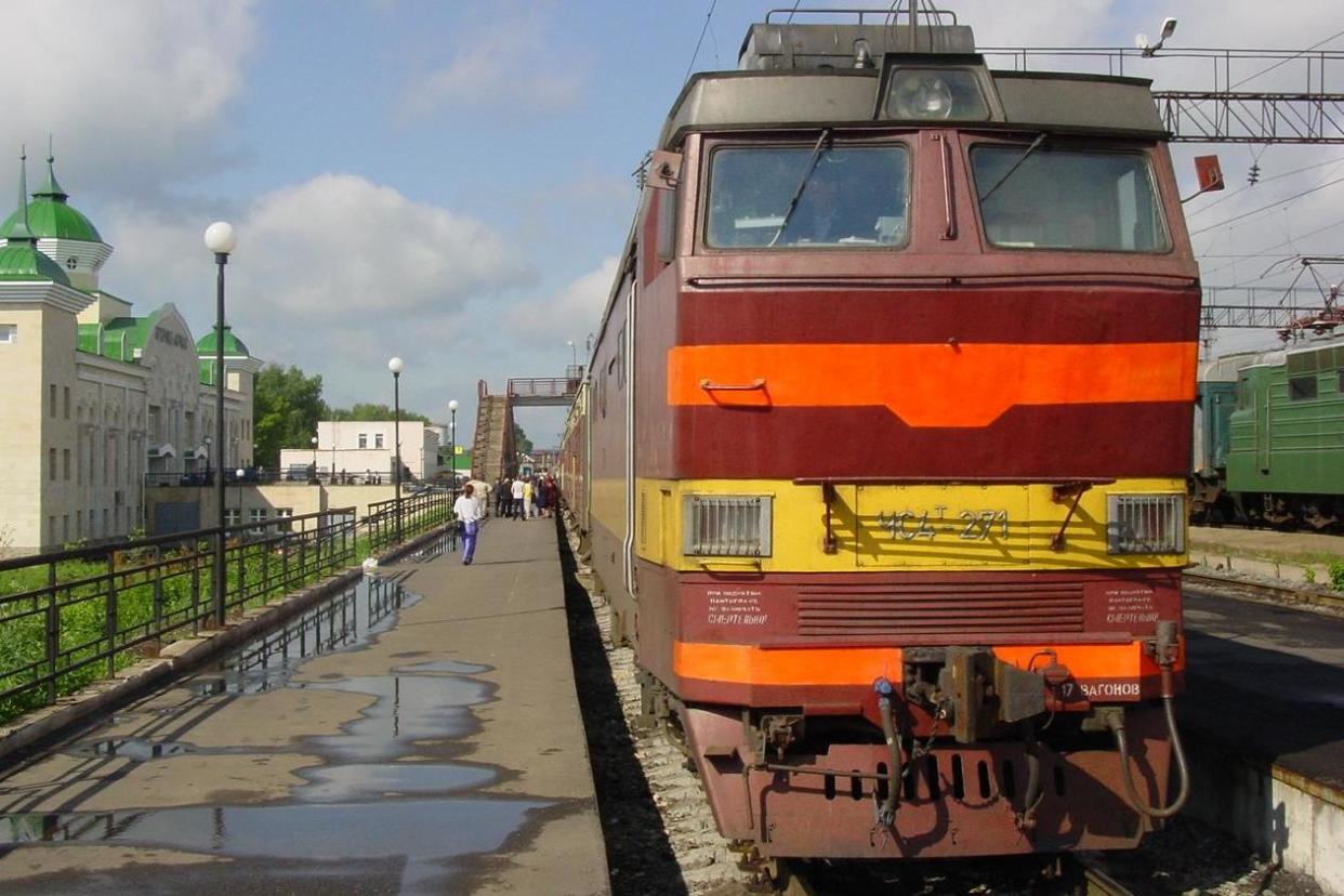 Long run: A Russian Railways train at Yekaterinburg station in western Siberia: Simon Calder