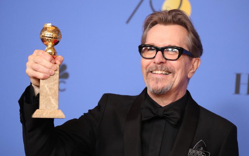 Gary Oldman accepting his 2018 Golden Globe for Darkest Hour - Reuters