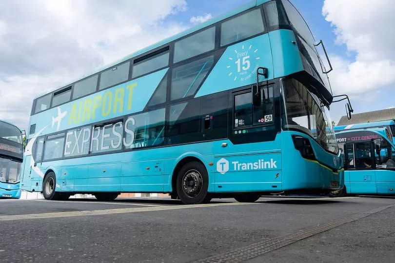 Stock image of Translink's Airport Express 300 bus service