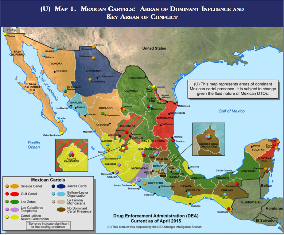 Mexico cartel map