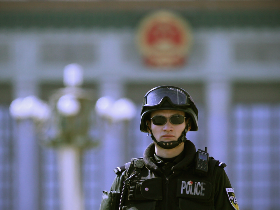 police, china, watching