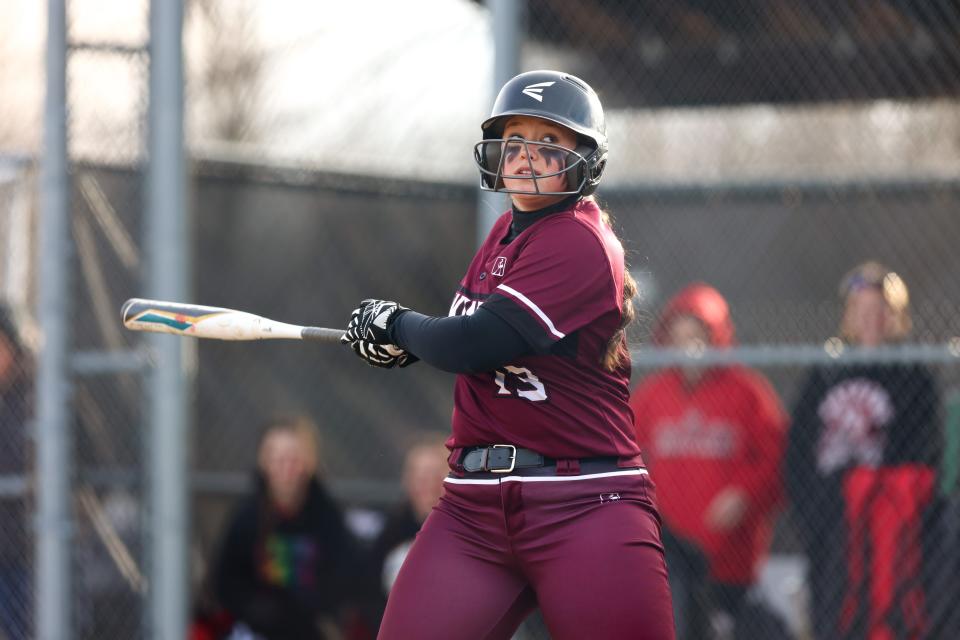 Waterloo's Miranda Long, shown taking a swing last year, blasted a homer Monday against Lowellville.