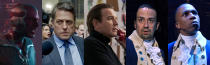 This combination photo shows Emmy nominees for lead actor in a limited or anthology series or movie, from left, Paul Bettany in "WandaVision," Hugh Grant in "The Undoing," Ewan McGregor in "Halston," Lin-Manuel Miranda in "Hamilton," and Leslie Odom, Jr. in "Hamilton." (Disney+/HBO/Netflix/Disney+/Disney+ via AP)