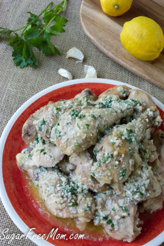 <p>These chicken legs are seriously packed with flavor. Get this <a href="https://www.sugarfreemom.com/recipes/crock-pot-garlic-parmesan-drumsticks/" rel="nofollow noopener" target="_blank" data-ylk="slk:Crock Pot Garlic Parmesan Drumsticks;elm:context_link;itc:0;sec:content-canvas" class="link rapid-noclick-resp">Crock Pot Garlic Parmesan Drumsticks</a> recipe!</p>