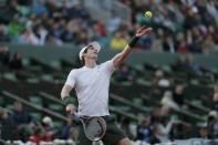 Tennis - French Open - Roland Garros - Andy Murray of Britain vs Czech Republic's Radek Stepanek - Paris, France - 23/05/16. Andy Murray serves. REUTERS/Gonzalo Fuentes