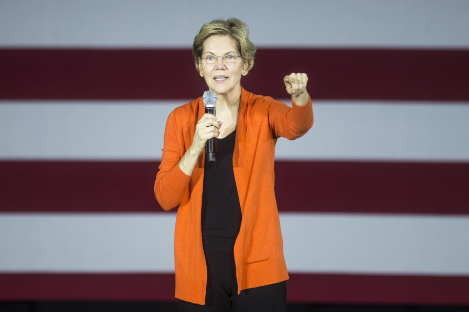 Sen. Elizabeth Warren (D-Mass.) has a health care plan -- "Medicare for All." But there's one plan she doesn't need: How to pay for it without raising taxes on the middle class.&nbsp; (Photo: Zach Gibson via Getty Images)