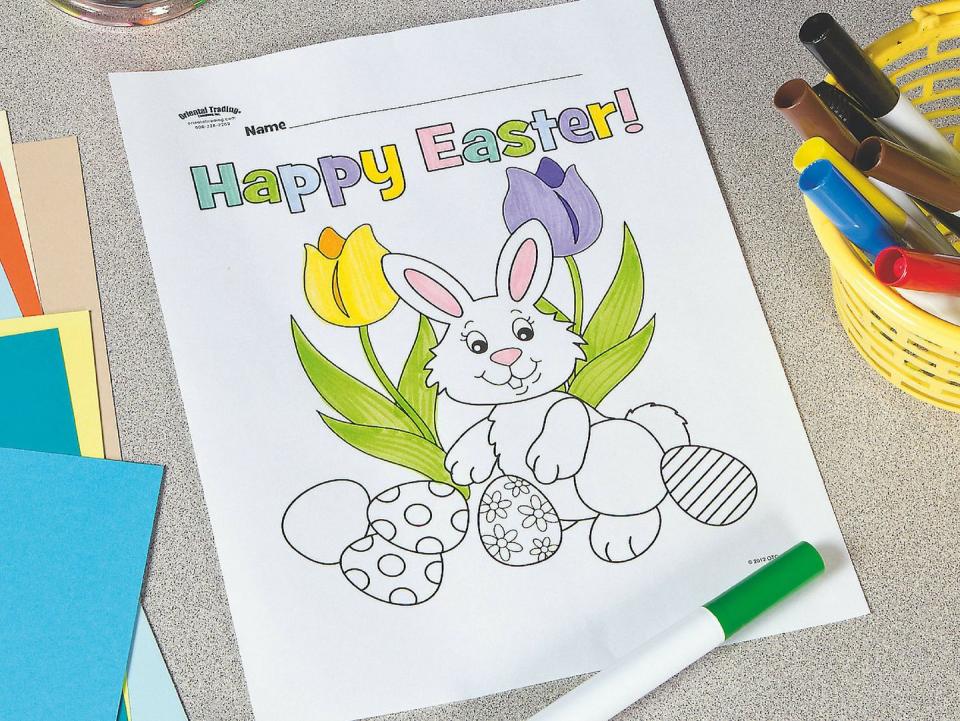 Happy Easter Coloring Page