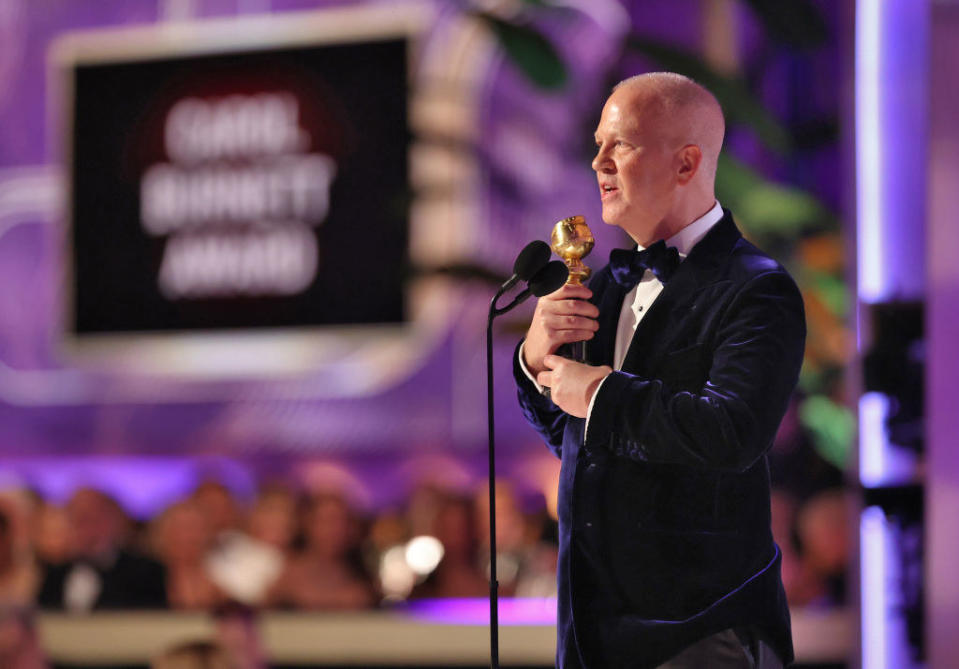 Honoree Ryan Murphy accepts the Carol Burnett Award onstage at the 80th Annual Golden Globe Awards