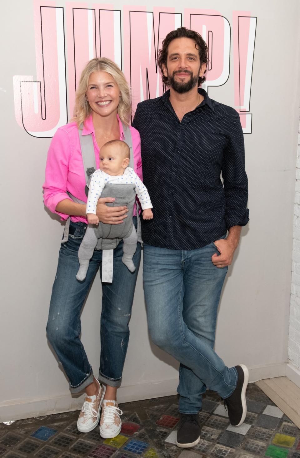 Nick Cordero with his wife and son (Getty Images for Beyond Yoga)