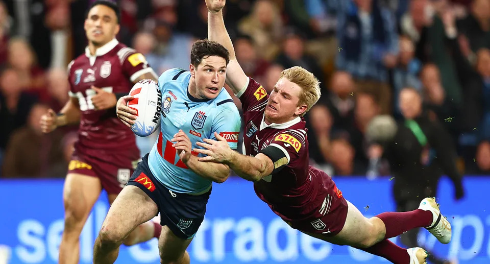 Seen here, Mitchell Moses playing for the Blues in the 2024 State of Origin series.