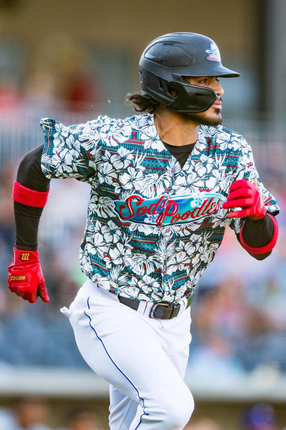 Amarillo Sod Poodles outfielder Roby Enriquez (13) against the Midland RockHounds on Saturday, June 4, 2022, at HODGETOWN in Amarillo, Texas.