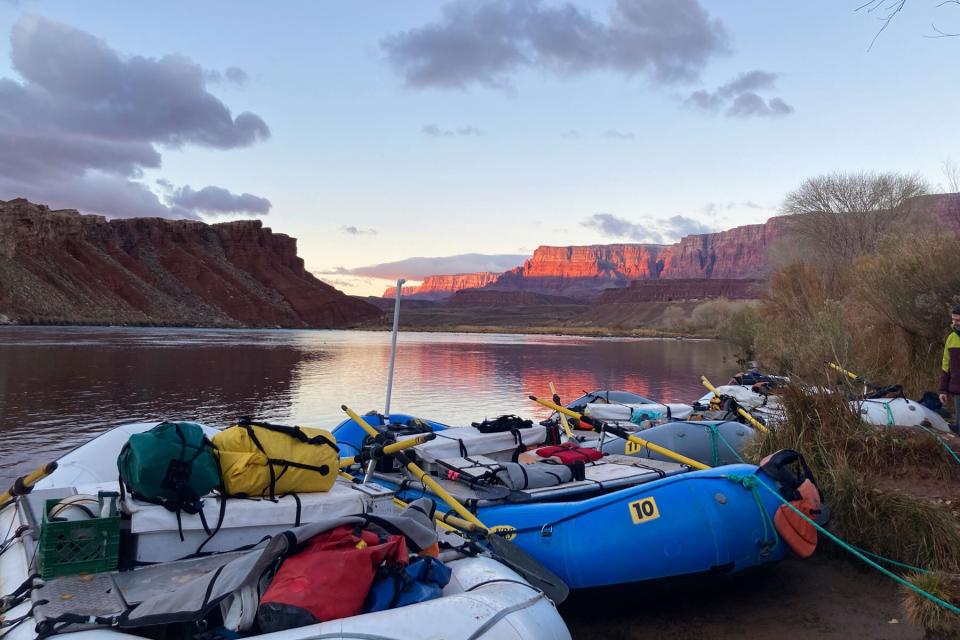 River rafting through the Grand Canyon during Winter