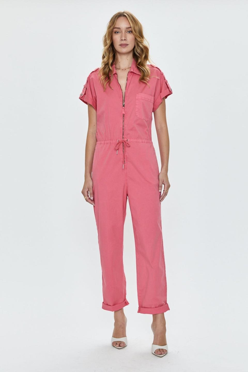 Pistola’s Jordan Short SleeveZip Front Jumpsuit