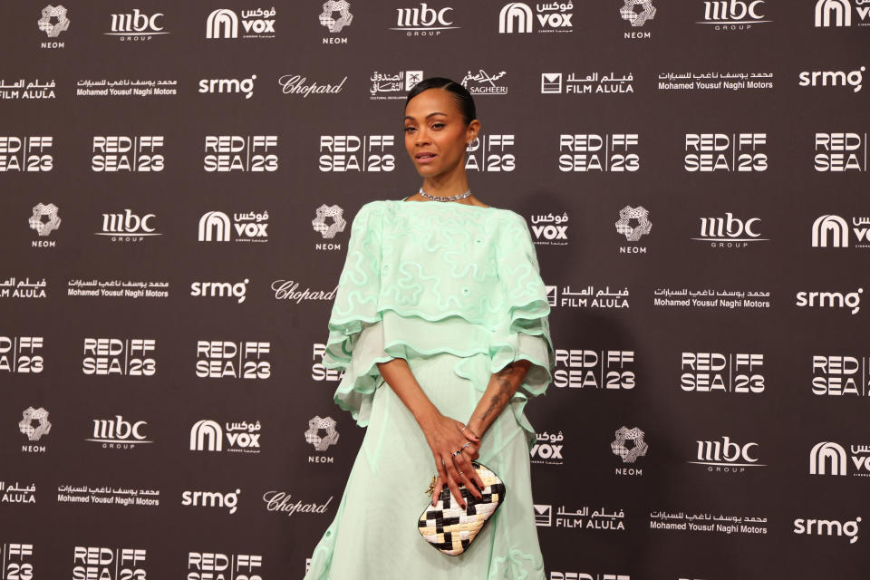 JEDDAH, SAUDI ARABIA - DECEMBER 02: Zoe Saldana attends the screening of 