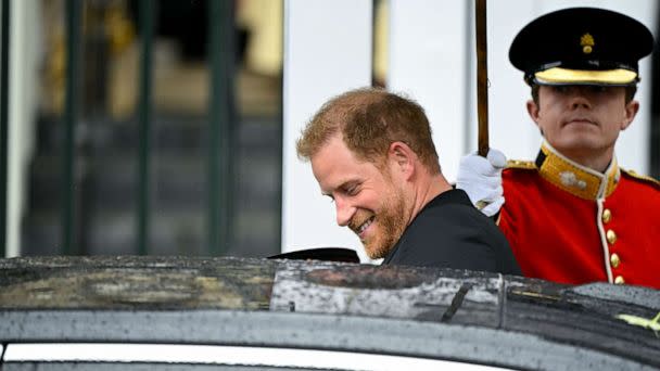 PHOTO: Britain's Prince Harry, Duke of Sussex, leaves Westminster Abbey following the coronation ceremony of Britain's King Charles and Queen Camilla, in London, May 6, 2023. (Toby Melville/POOL/Reuters)