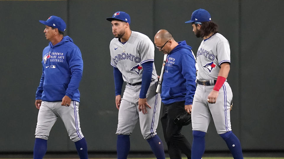 The Blue Jays will once again have to get used to life without George Springer. (AP Photo/Elaine Thompson)