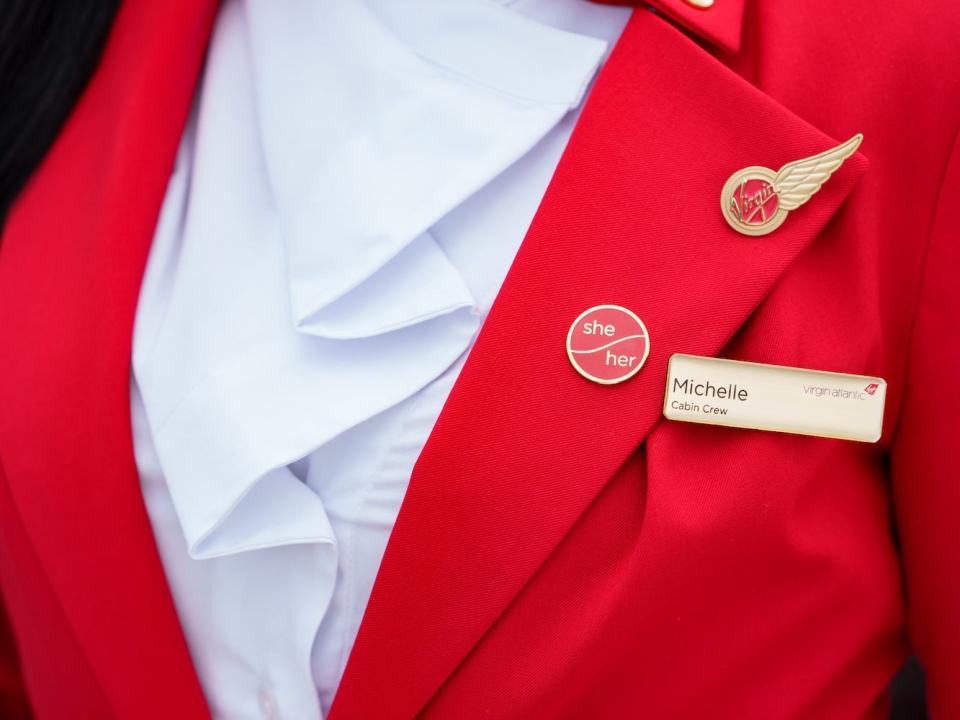 The airline released new optional name badges, which include pronouns.