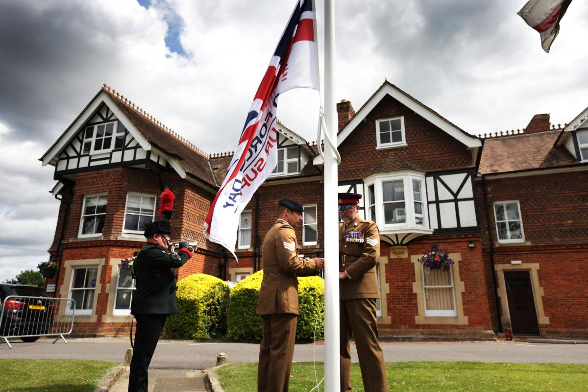 Flag Raising Ceremony in Bicester for D-Day <i>(Image: Ed Nix)</i>