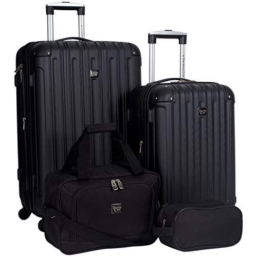 9) Travelers Club Hardside 4-Piece Luggage Travel Set