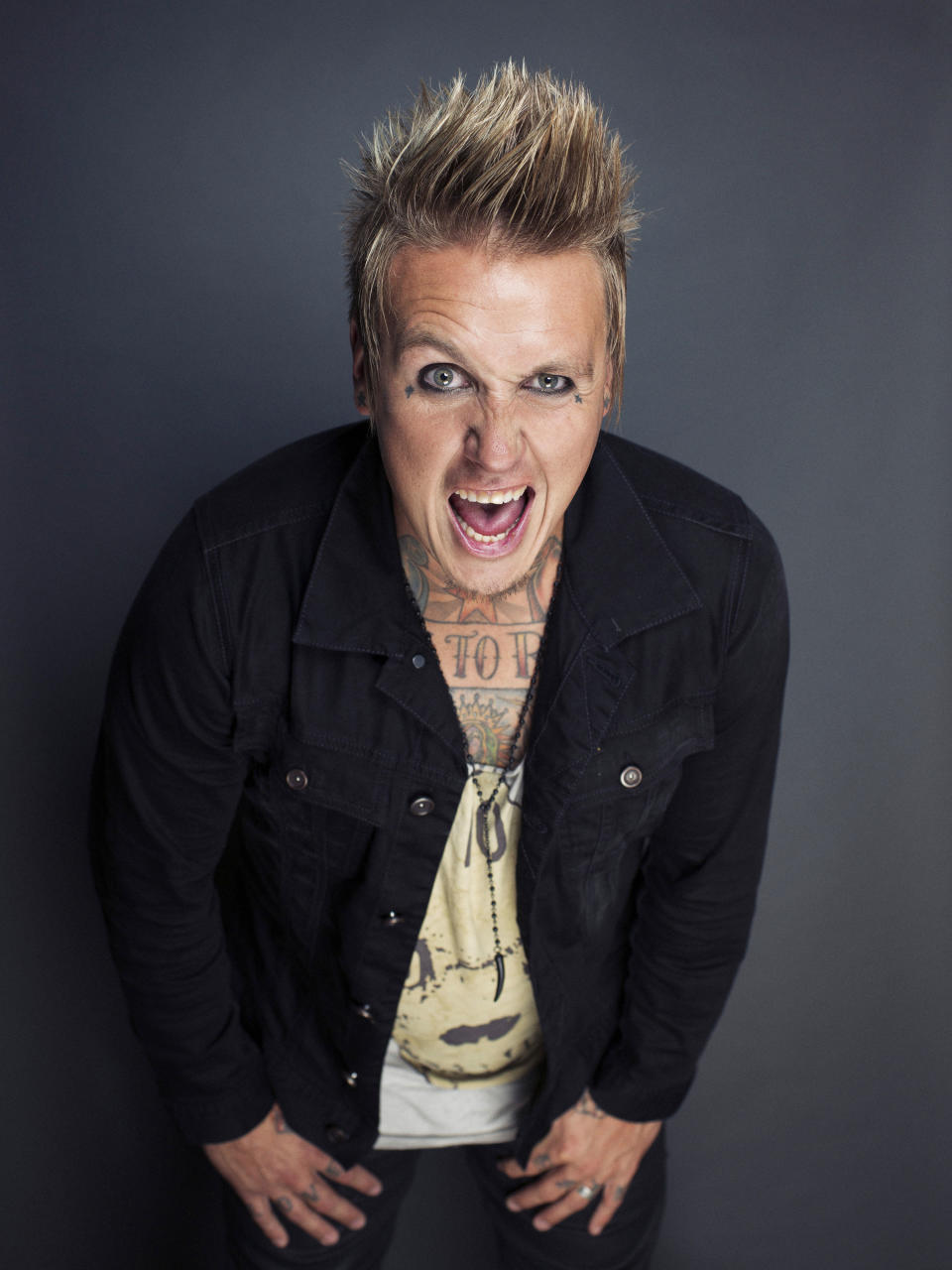 This Sept. 20, 2012 photo shows Jacoby Shaddix, lead singer of the American rock band Papa Roach, posing for a portrait in New York. Papa Roach is releasing their new album, "The Connection," on Oct. 2. (Photo by Victoria Will/Invision/AP)