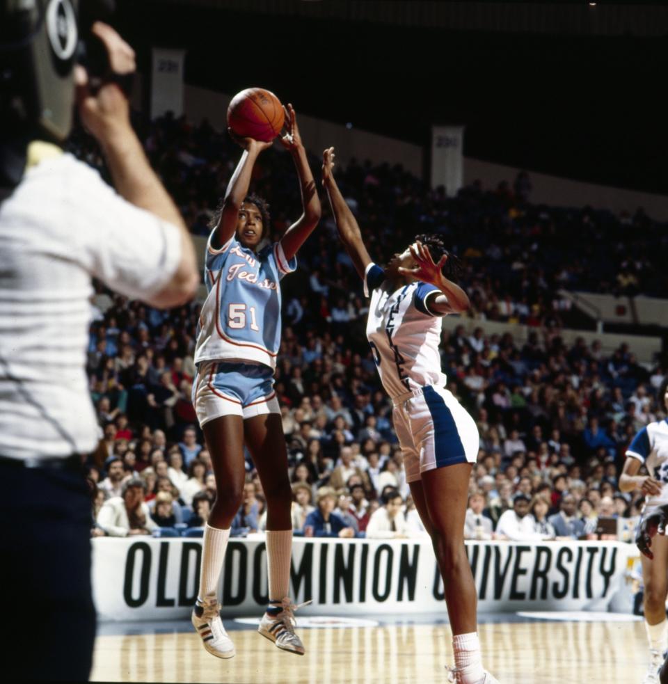 <h1 class="title">Louisiana Tech vs Cheyney State, 1982 NCAA Women's National Championship</h1><cite class="credit">George Tiedemann/Getty Images</cite>
