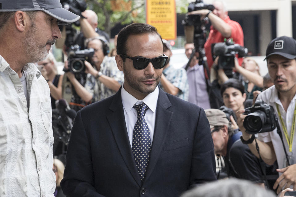 Former Trump Campaign aide George Papadopoulos leaves the U.S. District Court after his sentencing hearing on September 7, 2018 in Washington, DC. (Alex Wroblewski/Getty Images)