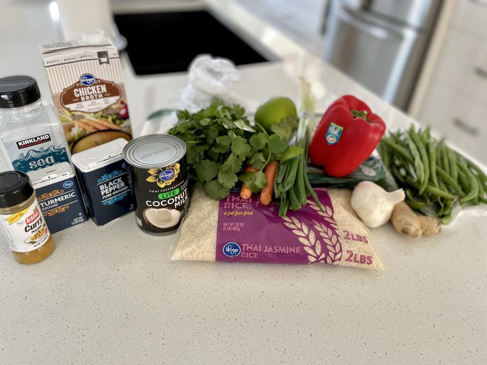 dinner ingredients on the counter