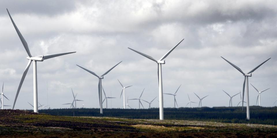 Some wind farms and solar farms would be hit by the potential new windfall tax (Danny Lawson/PA) (PA Wire)