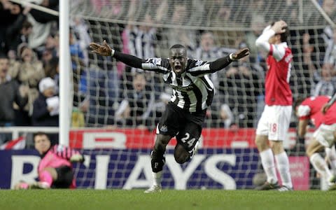 Cheik Tiote scored Newcastle's spectacular equaliser from 25 yards - Credit: AFP