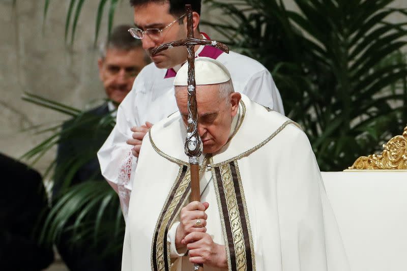 El Papa Francisco preside la Misa Crismal en la Basílica de San Pedro en el Vaticano