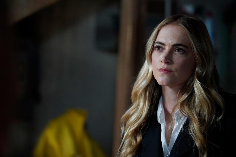 While pursuing a dangerous arms dealer, the team is shocked when NCIS Special Agent Ellie Bishop (played by Emily Wickersham) is implicated in an old NSA leak, on the 18th season finale of CBS's "NCIS" on May 25.