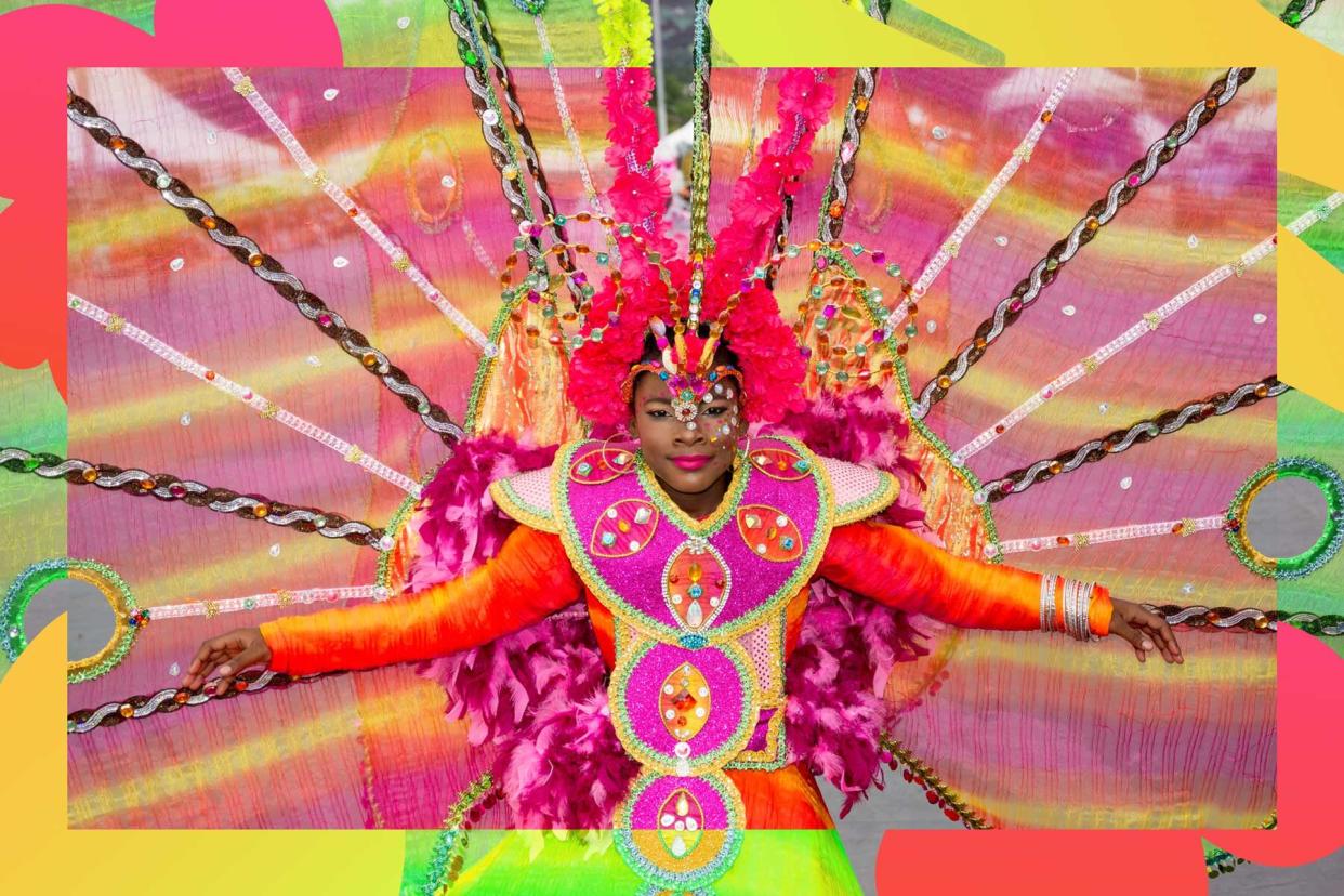 A Female Masquerader enjoys herself in The Trinidad Red Cross 2017 Children's Carnival