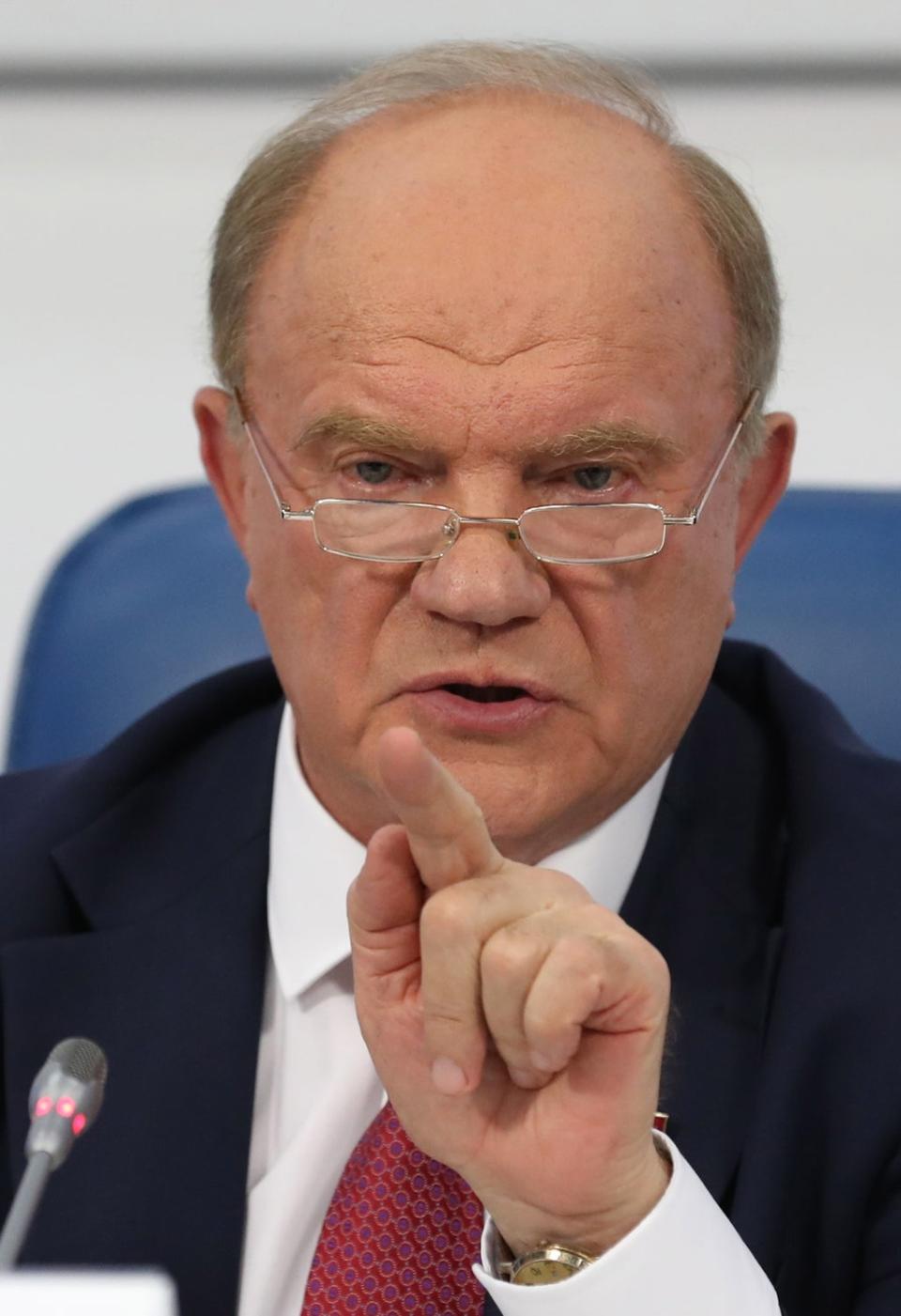 Communist party leader Gennady Zyuganov called for a protest in Moscow on Monday evening (EPA)