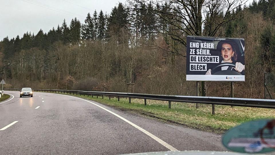 road safety campaign sign in luxembourg