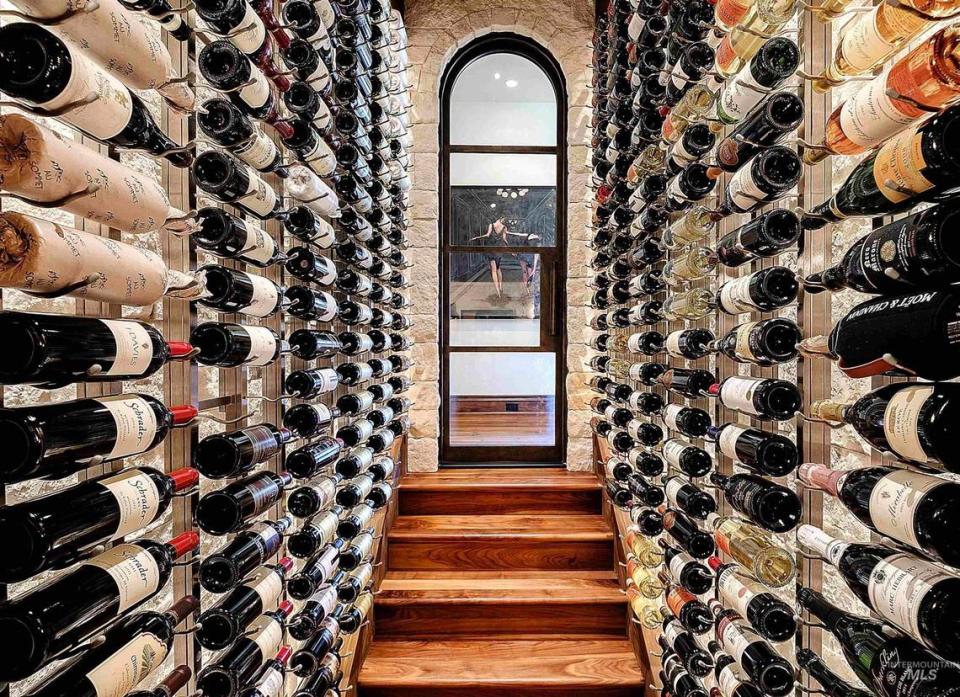 The $6.4 million home in Eagle features a walk-in wine cellar.