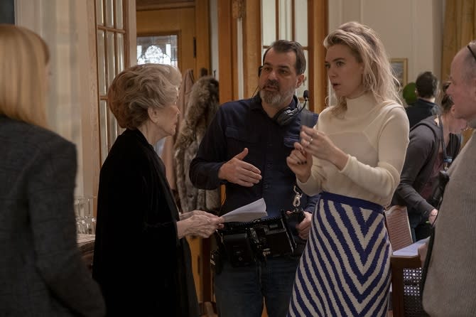 Ellen Burstyn, el director Korn&#xe9;l Mundrucz&#xf3; y Vanessa Kirby en Fragmentos de una mujer (Philippe Bosse / Netflix)