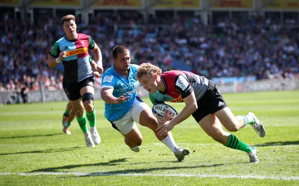 Louis Lynagh scores in the dying moments at the Stoop - GETTY IMAGES