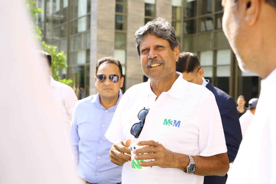 GURUGRAM, INDIA  MAY 18: Former cricketer Kapil Dev during an interview with Hindustan Times for the upcoming movie 83 based on 1983 Cricket World Cup, at Golf Course Extension, Gurugram, India. Kapil Dev, who captained the Indian cricket team that won the 1983 Cricket World Cup, the countrys first World Cup, is thrilled that a movie based on it is coming out soon. The legend says, I dont know what to say...but its a great feeling. I think its a commendable effort that somebody is bringing something like the 83 World Cup to the public. (Photo by Manoj Verma/Hindustan Times via Getty Images)