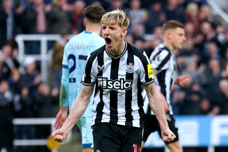 Newcastle’s Anthony Gordon could be in line for an England call-up (Owen Humphreys/PA) (PA Wire)
