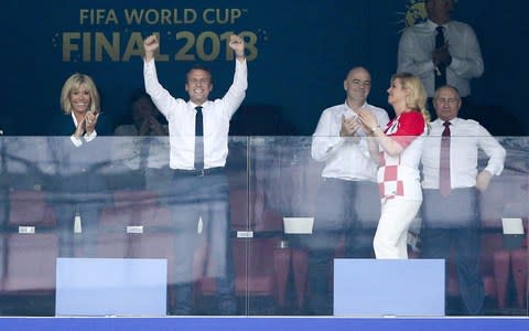 Emmanuel Macron celebrates the victory with his wife Brigitte - Credit: Jean Catuffe/Getty Images Europe