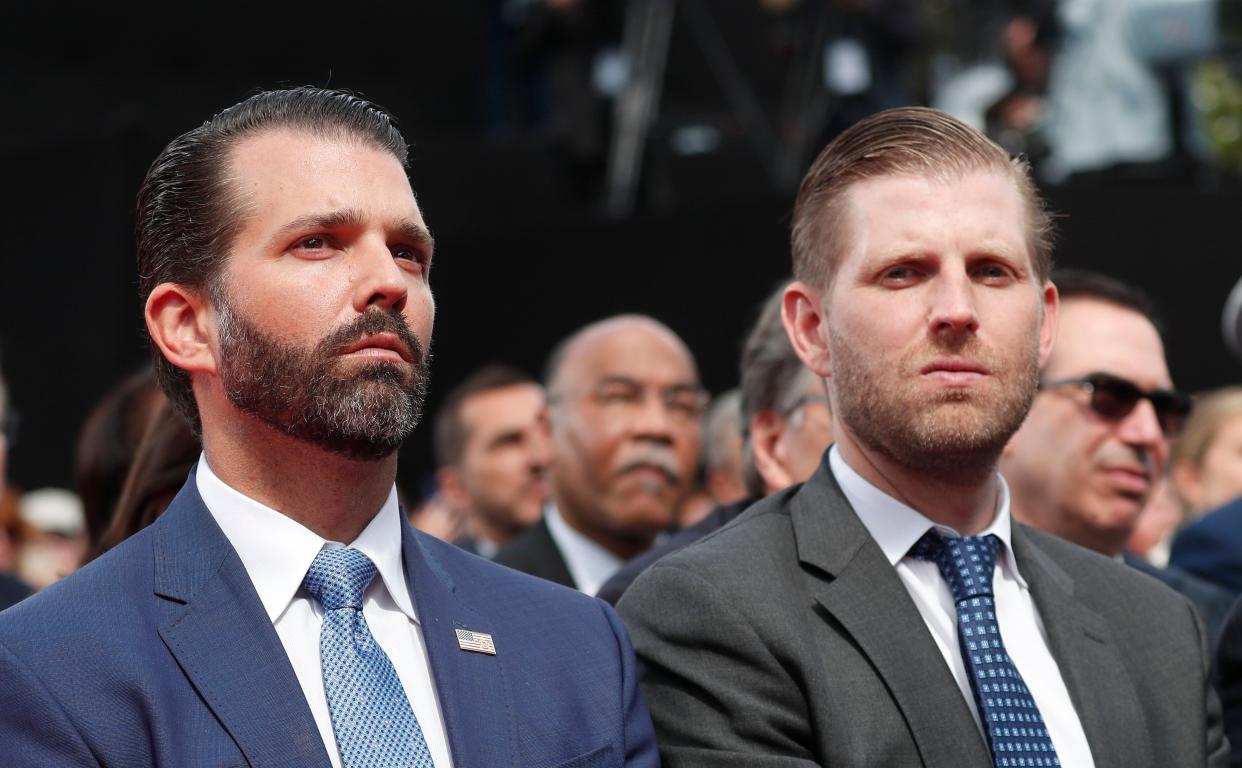 The success of Donald Trump Jr. and Eric Trump surely has nothing to do with their last name. Nope. (Photo: Ian Langsdon/AP)