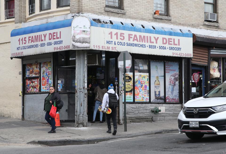 Things are back to normal at 115 Family Deli on Elm Street in Yonkers April 21, 2022. A Yonkers police detective was shot and a suspect killed in the bodega yesterday. 