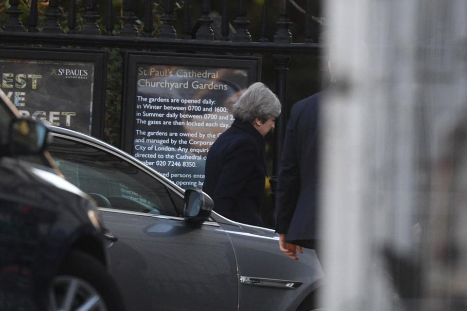 Theresa May arriving this morning for the service at St Paul's to remember the victims of the Grenfell Tower tragedy (Jeremy Selwyn)