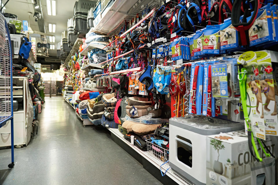 A pet store aisle