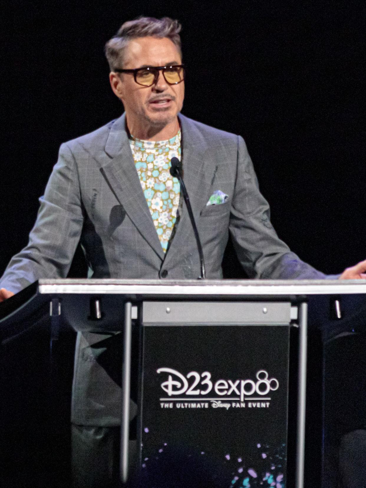 Downey speaking at the 2019 Disney Legends Awards