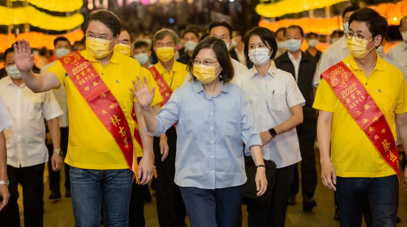 ▲蔡適應（右）代表民進黨參選基隆市長，力拚接棒林右昌，延續基隆進步價值。（圖／總統府提供）