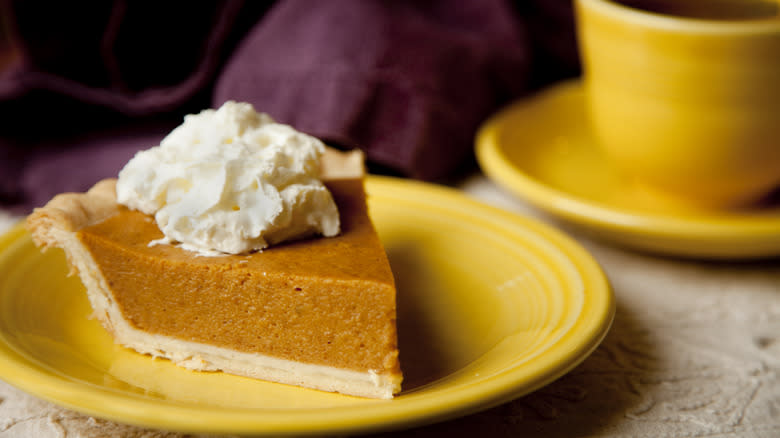 pumpkin pie with whipped cream