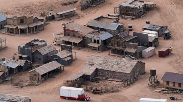 PHOTO: The Bonanza Creek Ranch, where the film 'Rust' was being filmed, in Santa Fe, N.M., Oct. 23, 2021.  (Jae C. Hong/AP, FILE)