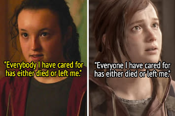 Ellie talking about people leaving her in The Last of Us show vs. game